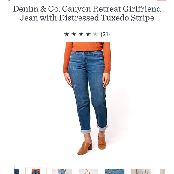 Canyon Retreat (Denim & Co.) distressed jeans with tuxedo stripe - Picture 11 of 11